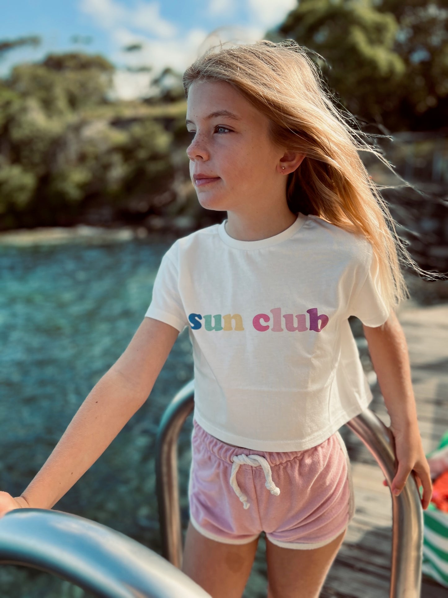 Sunclub Crop Tee - White
