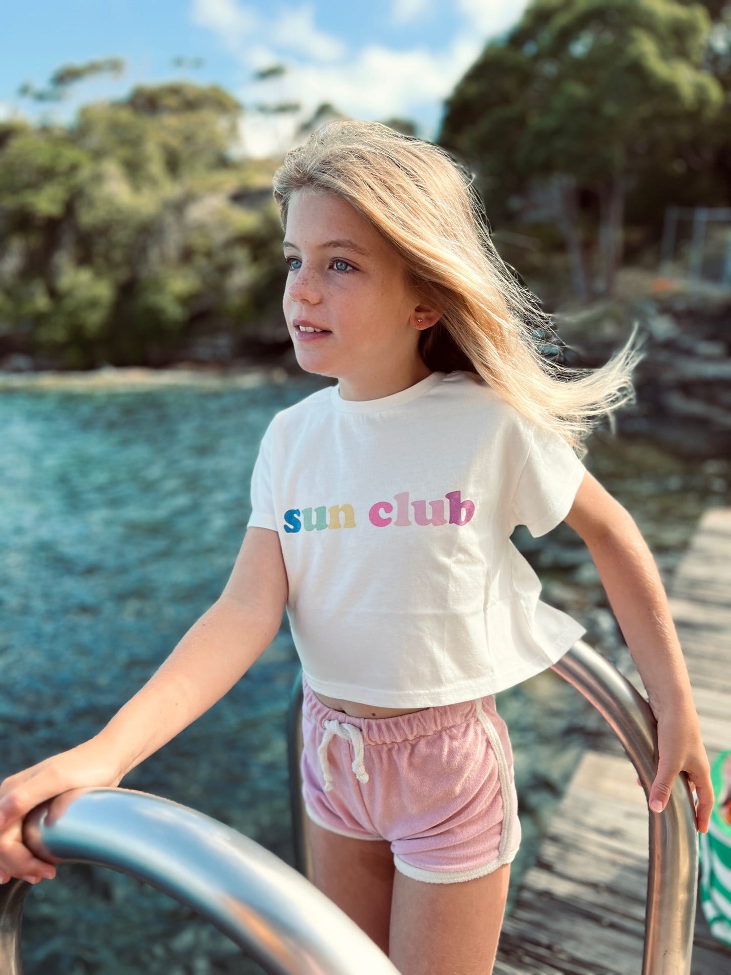 Sunclub Crop Tee - White