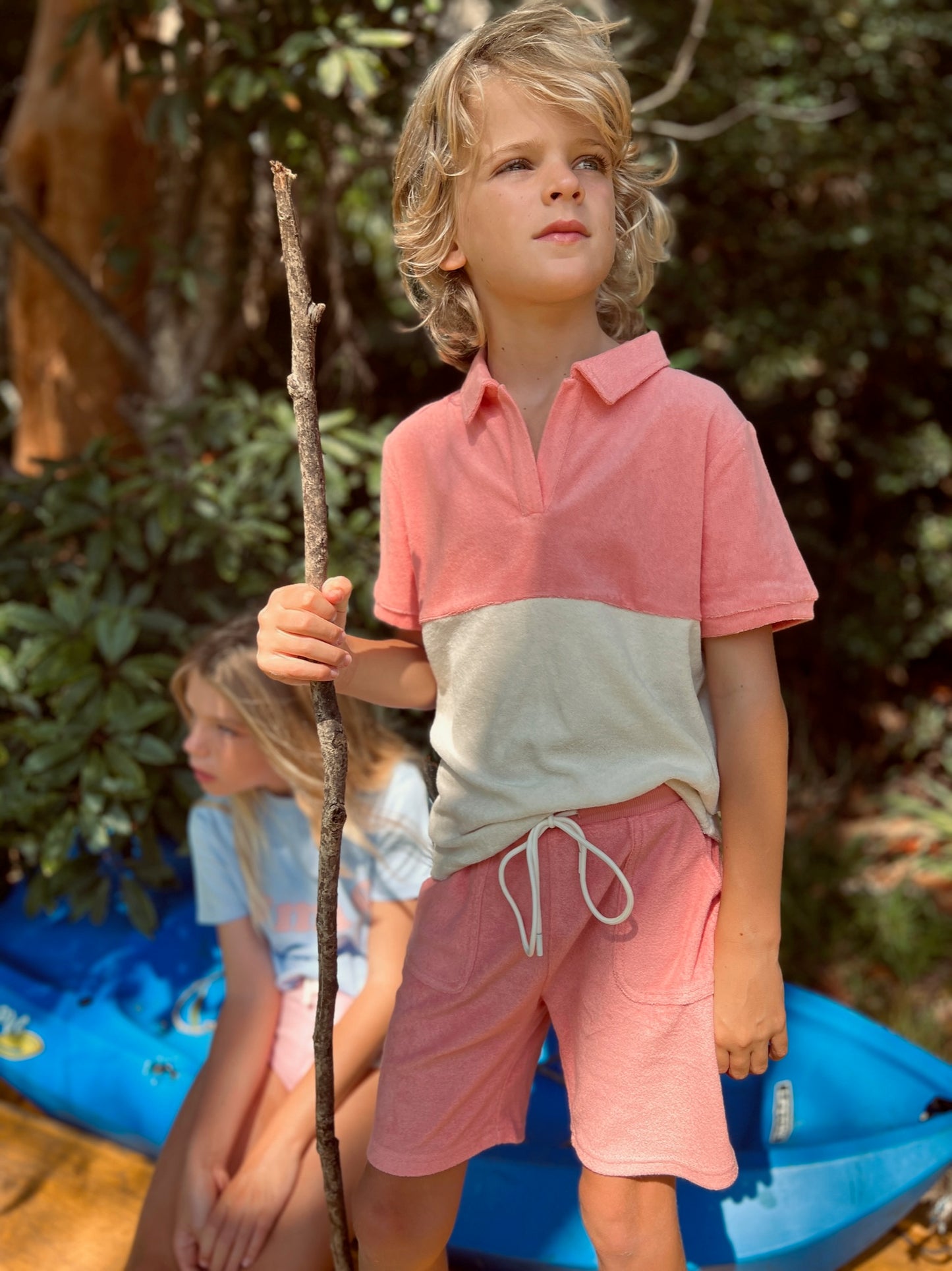 Terry Long Shorts - Peach