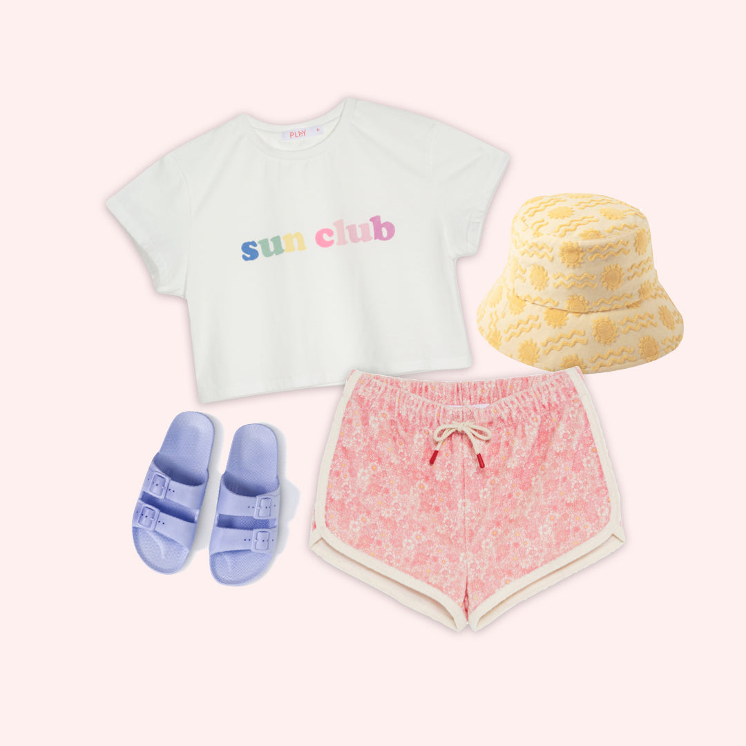 Sunclub Crop Tee - White