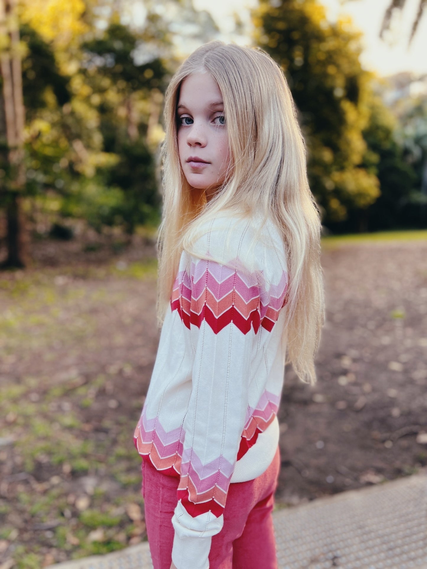 Chevron Knit - Cream