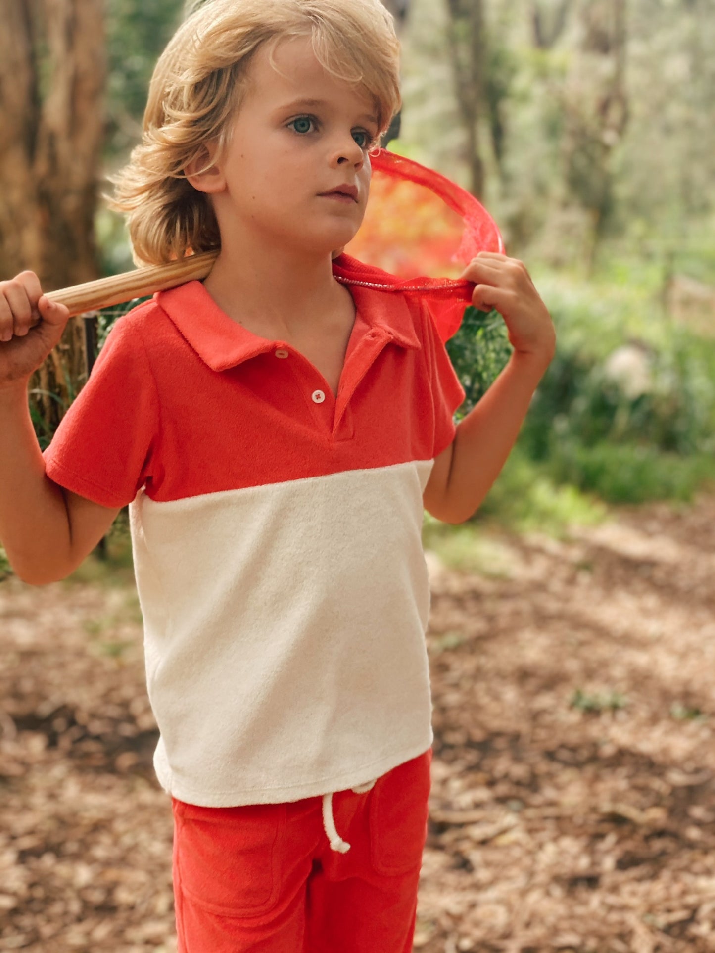 TERRY FUN POLO - RED/CREAM - PLAYetc