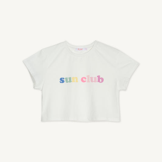 Sunclub Crop Tee - White