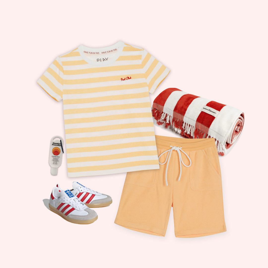 Pool Club - Yellow & White Stripe