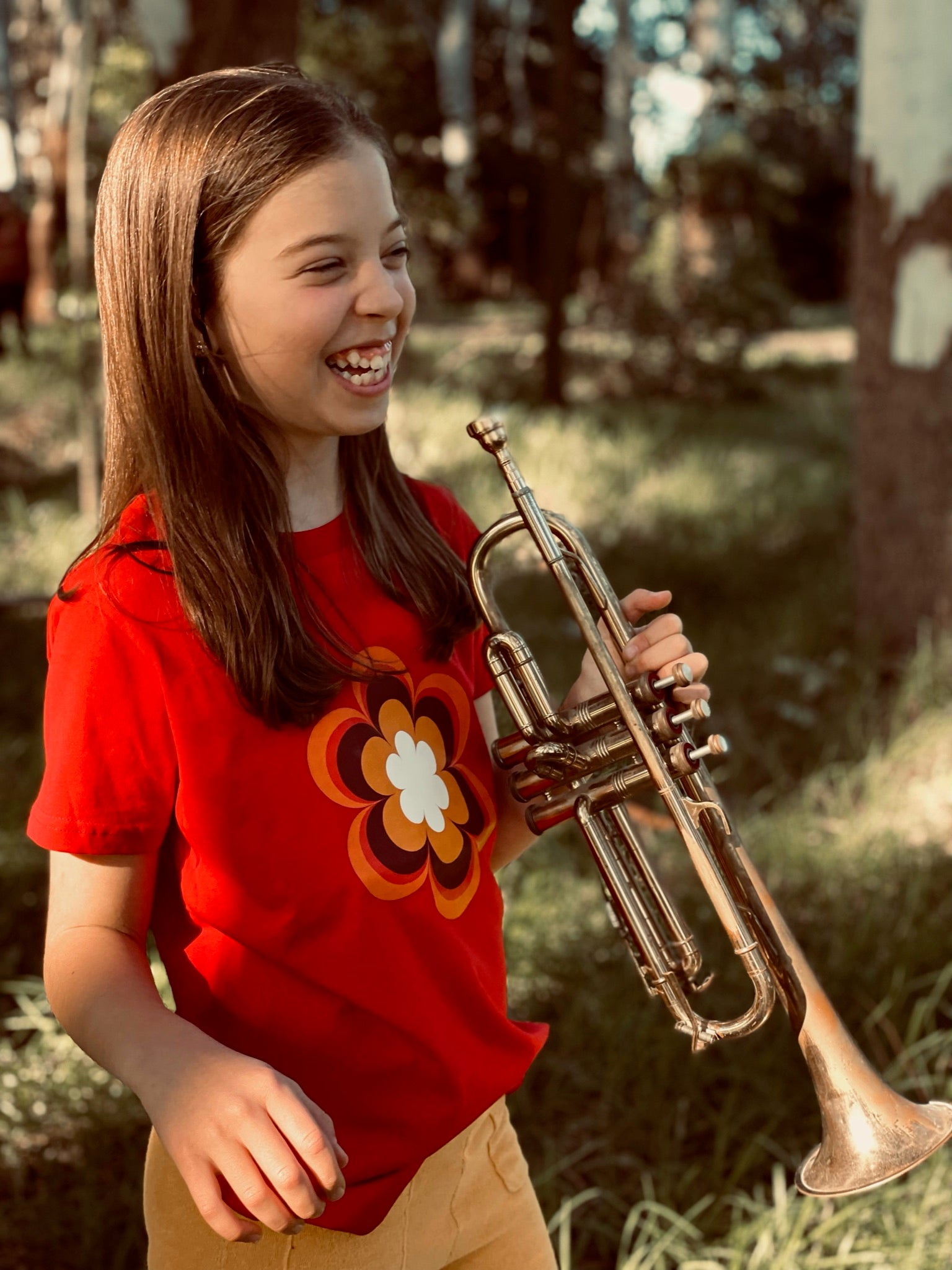 FLOWER POWER TEE - RED - PLAYetc