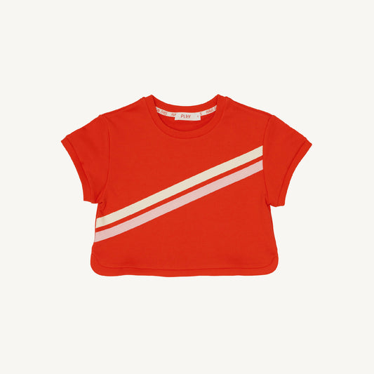 RETRO STRIPE SWEATSHIRT - RED