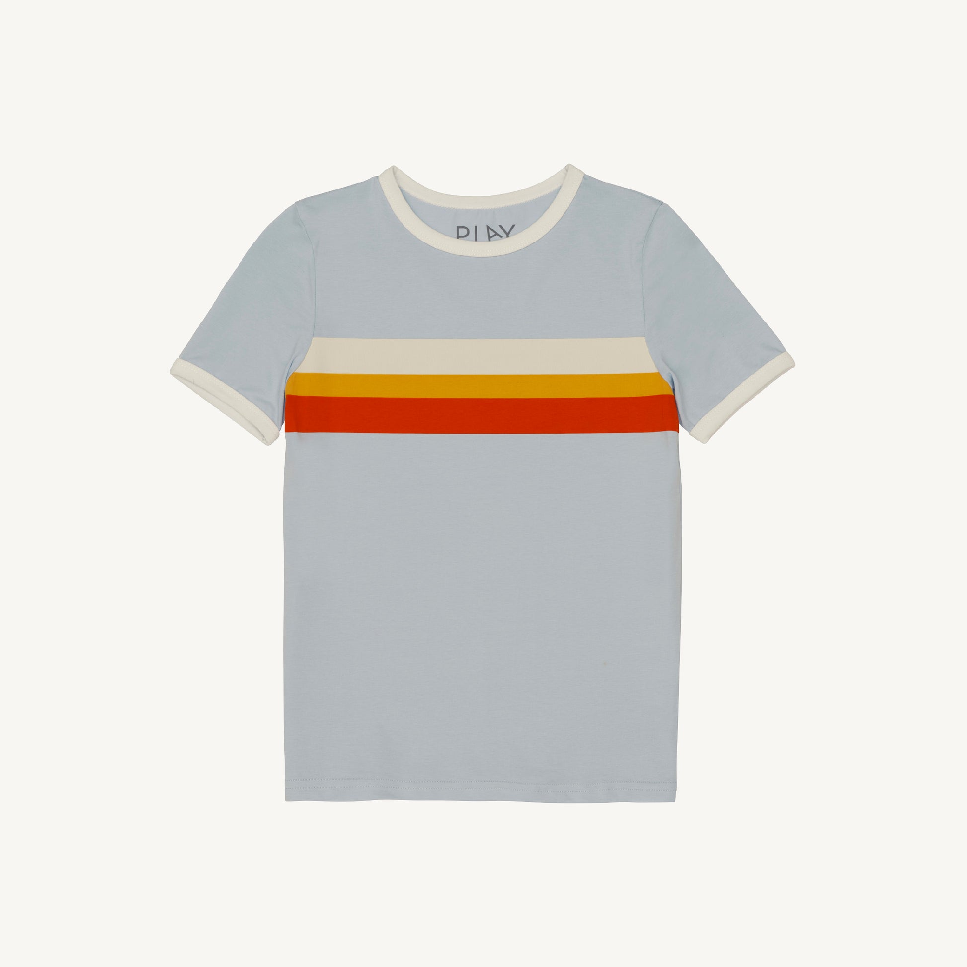 PLAY etc. Retro Stripe Ringer Tee Pale Blue