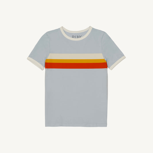 PLAY etc. Retro Stripe Ringer Tee Pale Blue