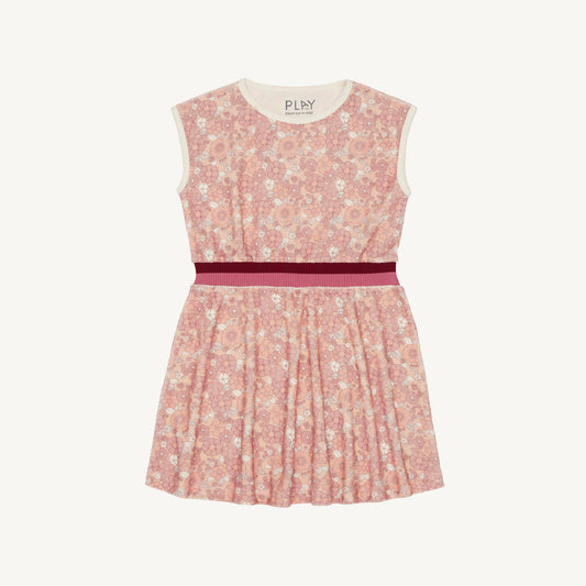 PLAY etc. terry towelling pink purple floral dress