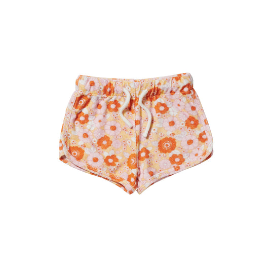 TERRY SHORTIES - RETRO FLORAL YELLOW/PINK - PLAYetc