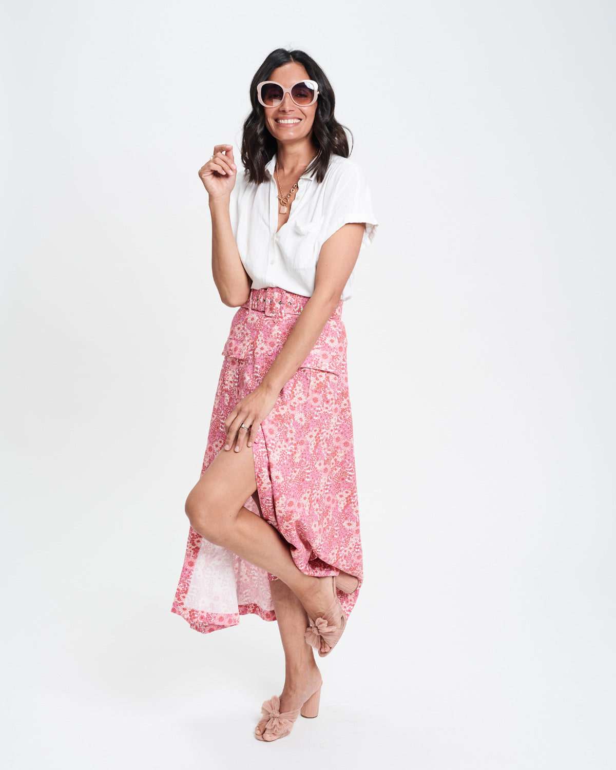 STELLA SKIRT - BERRY PINK FLORAL - PLAYetc
